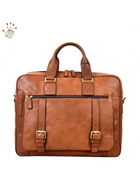 Vegetable Tanned Leather Business Briefcase - Dan