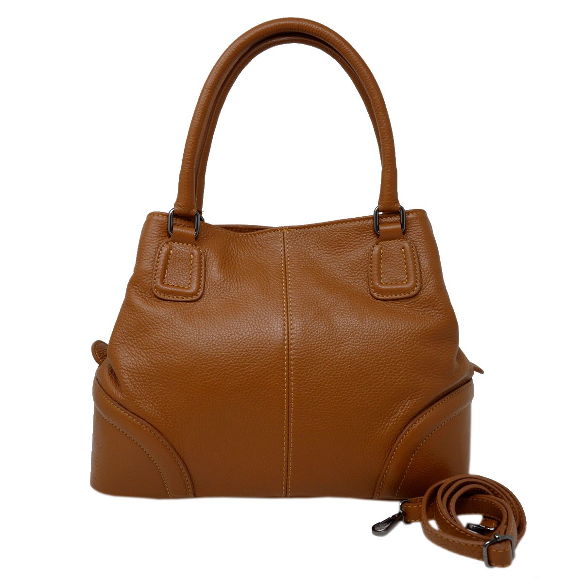 leather shoulder bag with compartments