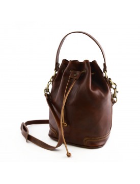 Damen Leder Handtasche - Eimer Struktur - Venusia