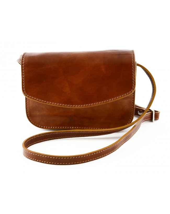 Woman Crossbody Bag in Genuine Leather with 3 compartments - Eliana