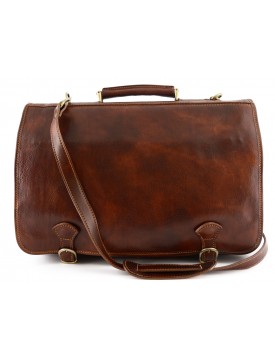 Business Briefcase in Genuine Leather 2 Compartments and 2 Pockets - Jeeno