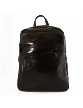 Genuine Leather Man Backpack with laptop padded pocket - Caius