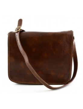 Genuine Leather Messenger Bag 2 Compartments - Fonty