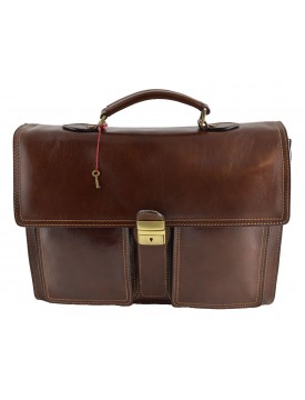 Business Briefcase in Genuine Leather 3 compartments - Martin