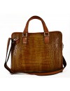 Genuine Leather Woman Briefcase Crocodile Printed - Gaiaco