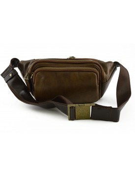 Genuine Leather Man Bum Bag with Pockets - Wago