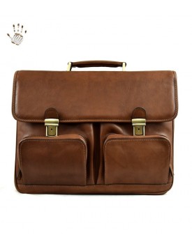 Vegetable Tanned Leather Business Bag - Arturo