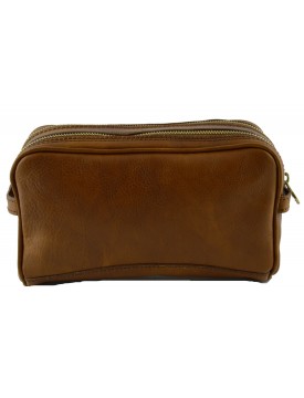 Vegetable Tanned Leather Wash Bag - Farya