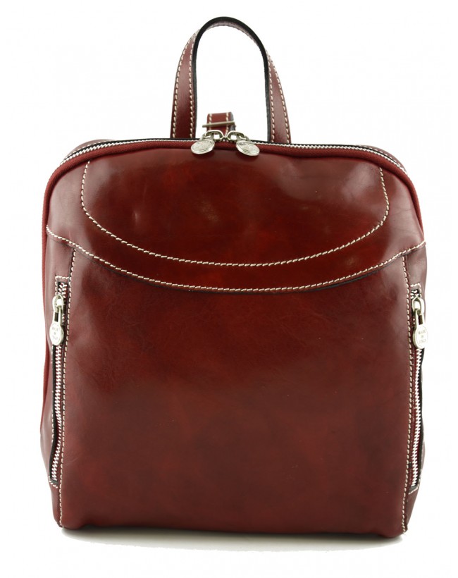 Download Leather Backpack with Front Pockets - Effe