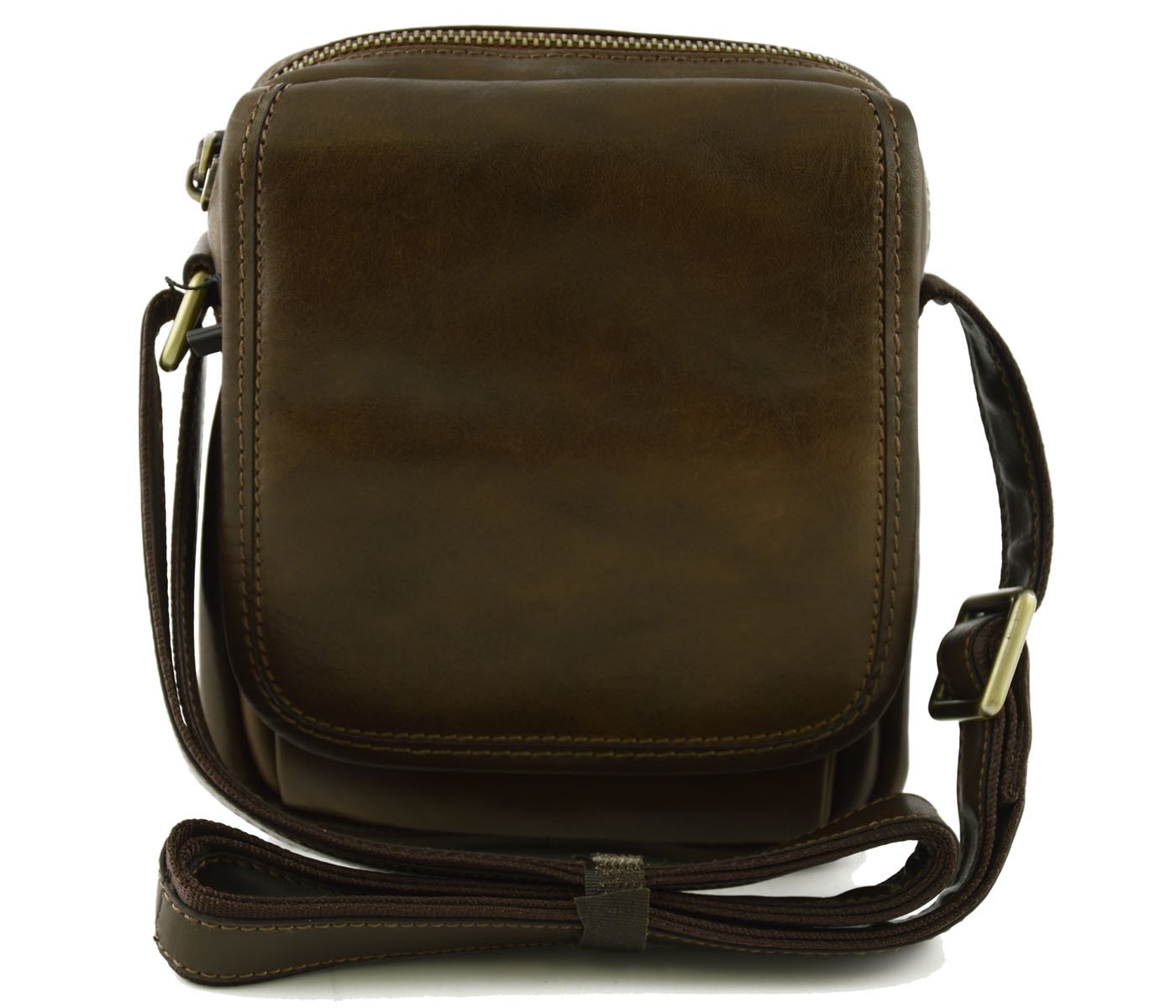 Crossbody bag for man in genuine leather LORENZO, HONEY, MADE IN ITALY, MENS LEATHER CROSSBODY BAGS