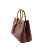 Borsa per Donna a Mano con manici in legno lucidato e nappa in pelle - Tassey