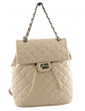 Genuine Quilted Leather Backpack - Corinna